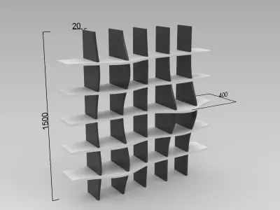 Square Waffle shelves 3D model