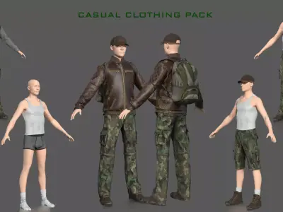 CASUAL CLOTHING PACK 2  Low-poly 3D model