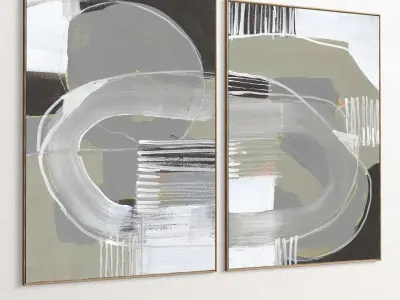 Plaster Two Photo Frame 351 Low-poly 3D model
