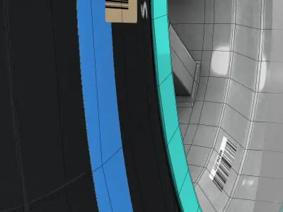 W06 Wet rear tyre Low-poly 3D model