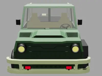 Car low poly military vehicle 3D print model