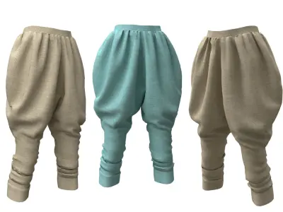 collection 6 pants harem 3D Model Pack