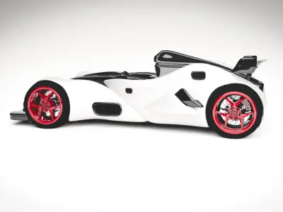 CONCEPT SPORT CAR white CARBON 3D model 3D model