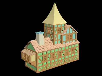 Medieval House 33 3D print model 3D model