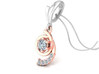 pendants rose gold and diamond pendant 3D print model
