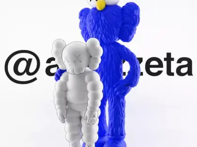 Kaws BFF x What Party Textured Low-poly 3D model