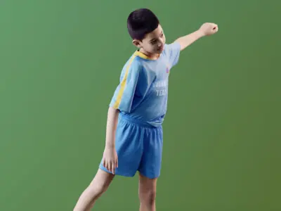 Amal 10017 - Soccer Kid Low-poly 3D model