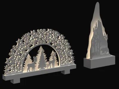 Christmas decorations Set 1 3D model