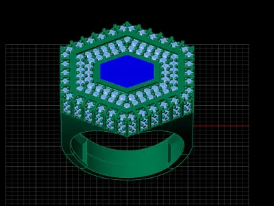 Print Ready STL 3DM  Gents Rings Diamond Men Ring  3D print model 168