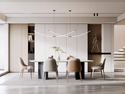 Luxury apartment dining room 4 3D model