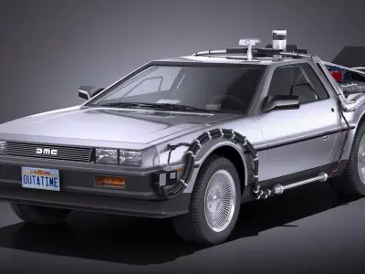 DeLorean DMC-12 Back To The Future episode 1 VRAY 3D model
