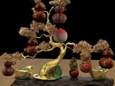 Chinese gourd tree 3D model