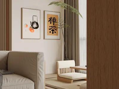 japanese living room dining room interior scenes 14 3D model