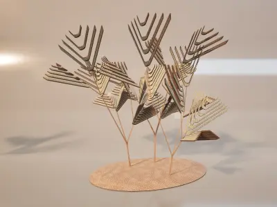 Conceptual shrub S1Cv2 Low-poly 3D model