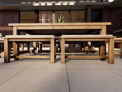 Wooden table Free 3D model