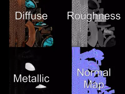 Turquoise Leather Bolo Tie model pack Low-poly 3D model