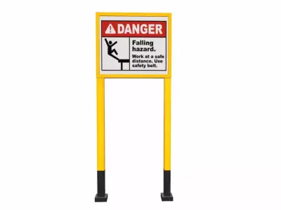 Falling Hazard Board Low-poly 3D model