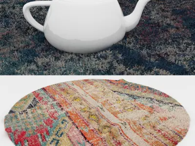 Round Rug Set 141 3D model