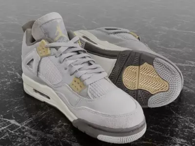 AIR JORDAN 4 CRAFT PHOTON DUST 3D SHOES Low-poly 3D model