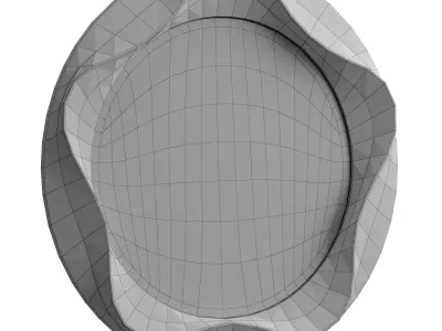 Round wall mirror with 3 materials Low-poly 3D model