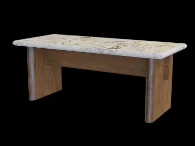 Table marble v-01 Low-poly 3D model