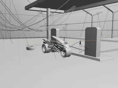 Cyberpunk Concept Motorcycle 2 3D model