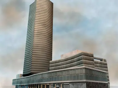 Millbank tower Low-poly 3D model