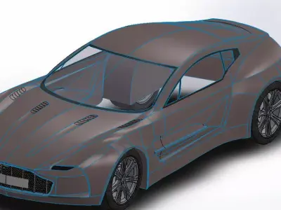 Aston Martin One-77 small car model 3D print model