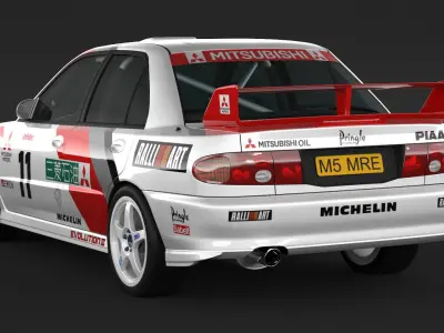Mitsubishi Lancer Evolution 3 Rally Car 3D model