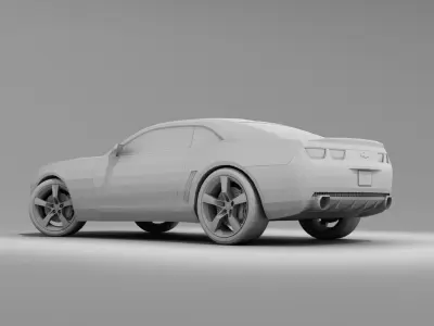 Chevrolet Camaro SS 2010 with Interior Low-poly 3D model