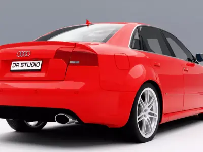 Audi RS4 2008 Low-poly 3D model