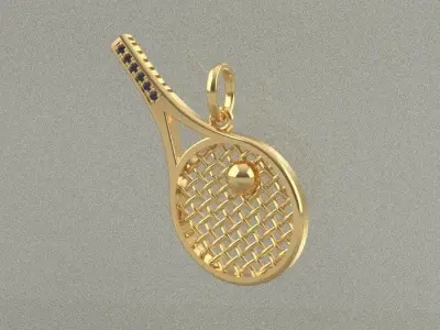 Pendant Tennis Racket 3D print model