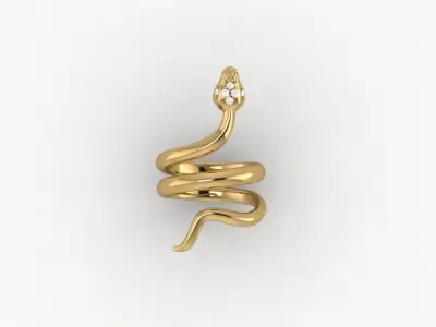 Snake Ring 3D print model 6