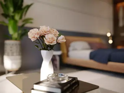 Modern Bedroom Interior Scene Ready to Render 3D model