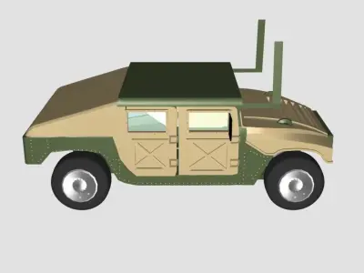 Hammer Green Car model Free 3D model