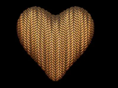 Knitted Heart Box Valentines Day gift 3D print model