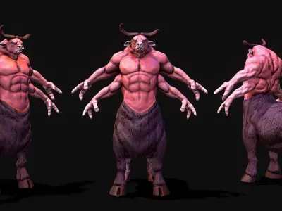 Warrior Bull Low-poly 3D model