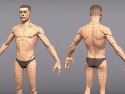 Game ready male character Titus Low-poly 3D model