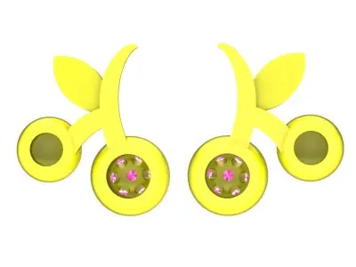 6306 luxury fruit diamond earrings 3D print model