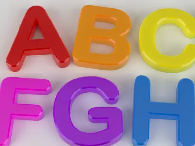 Letter Fridge Magnets 3D model