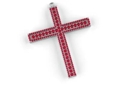 Diamond Cross Pendant Gold Silver Platinum Luxury Jewelry 3D print model