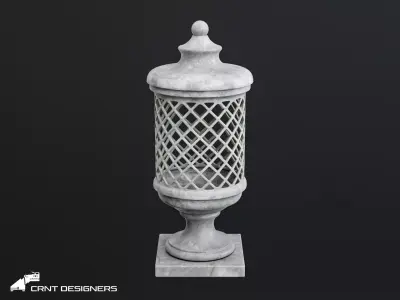 Stone Garden Urn Lamp 3D model