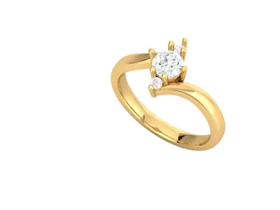 Divine Solitaires Diamond Engagement Ring for Timeless Elegance 3D print model
