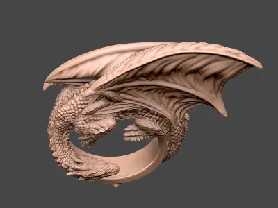 Dragon pendant design royal luxury skull death 3D print model