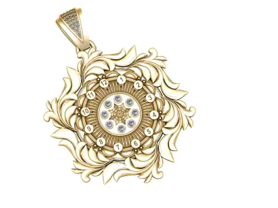 floral pendant 3D print model