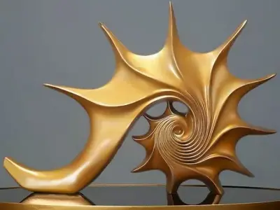 Shell 3D Model Sculpture Low-poly 3D model