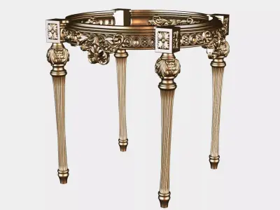 Carved coffee table for cnc 15 3D model