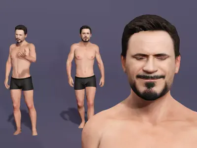 Realistic Man Robert Downey Jr ironman Avengers marvel 3D model