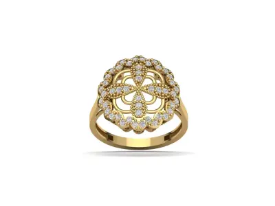 STL 3DM Women Ring Womens Ring Diamonds With Stone Model 3D print model