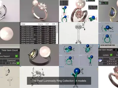 The Pearl Luminosity Ring Collection 3D Model Pack